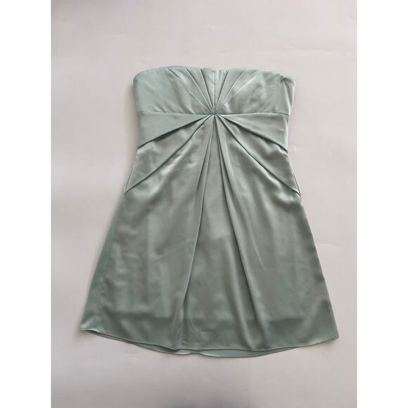 BCBG Pastel Mint Green Strapless Satin Silk Mini Dress Y2K Hoco Formal Cocktail - Picture 1 of 16